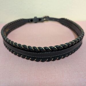 DunDee Women's Full Grain Cowhideb Leather Belt•Size 30•Gray with Silver 🩶